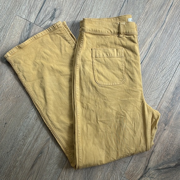 Madewell Denim - Madewell Wide Leg High Waist Crop Trouser Jean Yellow Mustard Gold Autumn 28